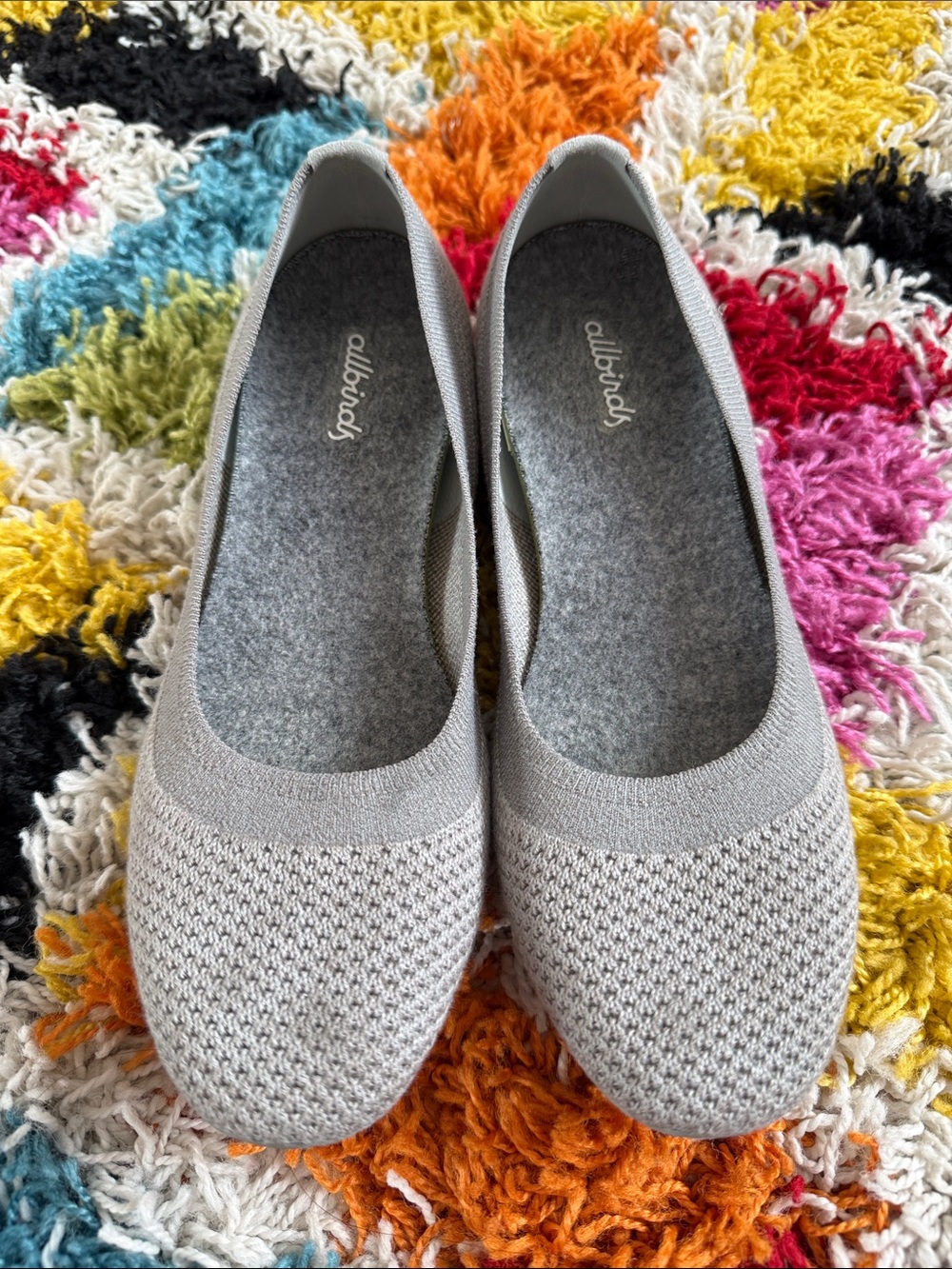 allbirds Light Gray Knit Ballet Flats